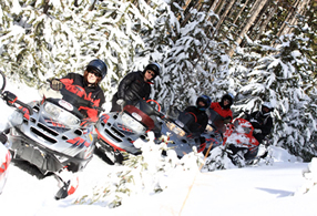 Snowmobile powder day, Montana