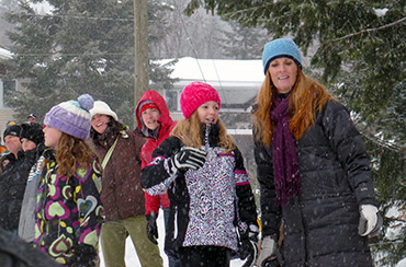 Rossland Winter Carnival bobsled race watchers