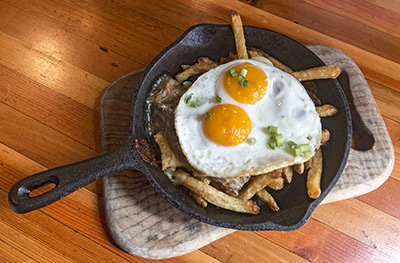 Eggs and poutine on Granville Island, Vancouver