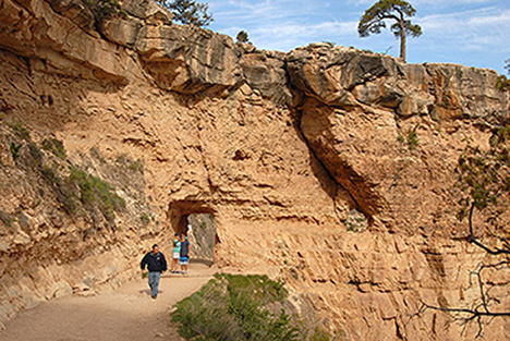 Grand Canyon Bright Angel Trail tunnel