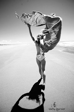 Beach babe running