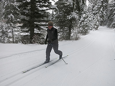 Kick and glide skiing