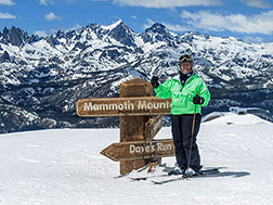 Yvette Cardozo about to ski