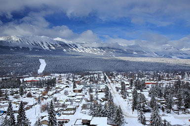 Kicking Horse Mountain Resort arial