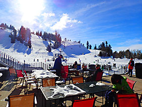 Bogus Basin day lodge deck