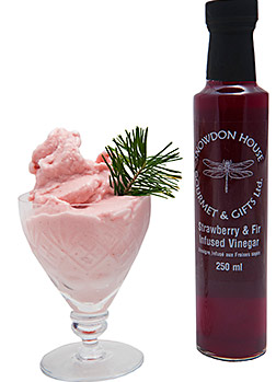 Strawberry fir sorbet