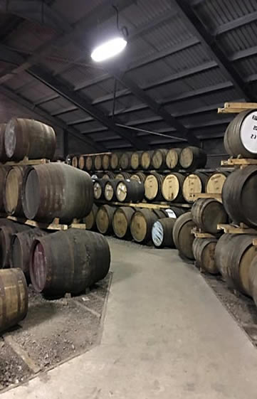 Edradour Distillery aging room