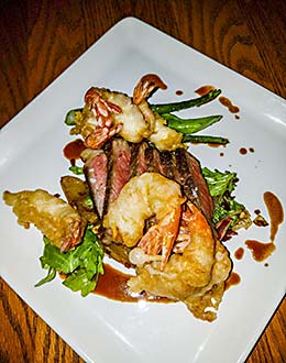 Fresh prawns cooked as tempura