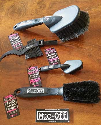 Muc-Off bike cleaning kit brushes