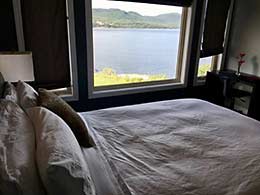 Newfoundland Brook Bay of Islands boat window view