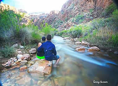 Grand Canyon Bright Angel Train relaxing 