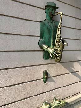 Republic of Georgia Tbilisi saxophonist sculpture