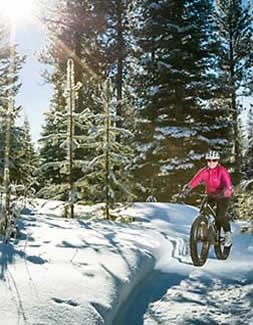 Fat tire snow biking