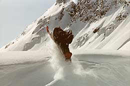 Snowmobiling in the Chugach Mountains