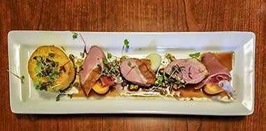 Seared duck breast at Bellingham wine tasting dinner