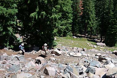 Hikers on the Crater Lake Peak Trail