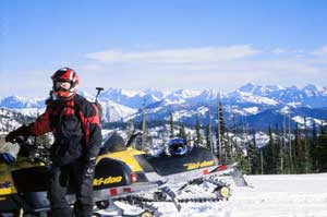 Snowmobing Flathead Naitonal Forest, Montana