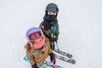 Big White skiers in masks