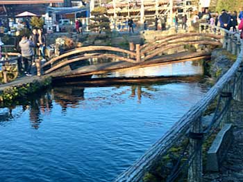 The snowmelt from Mount Fuji flows into the village of Oshino Hakkai