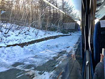 Mount Fuji snow on the highway