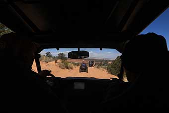 Kanab, Utah, through windshield