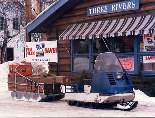 Alaska, old snowmobile