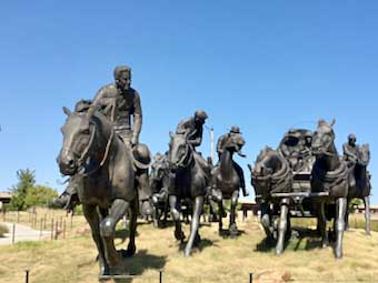 Oklahoma Land Rush sculptures