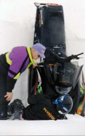 Snowmobiling obsidian flow Paulina