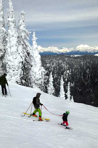 Skiing at Whitefish Resort, Montana