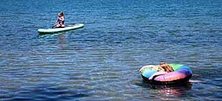 Young swimmers in Miller Lake