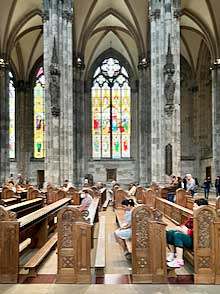 Worshipers in Cologne’s cathedral.