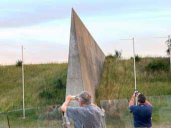 Photographing the European Continental Divide Monument.