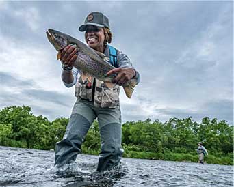 Woman catches big fish