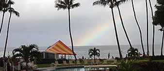 Rainbow over beach