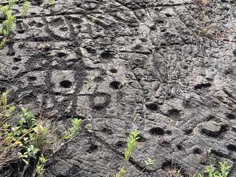 Hawaii Big Island, smallholes in rock held umbilical cords