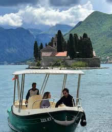 Montenegro, Perast, the boat to the island Our Lady of the Rocks