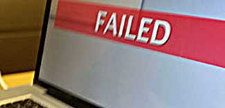 Computer failed screen