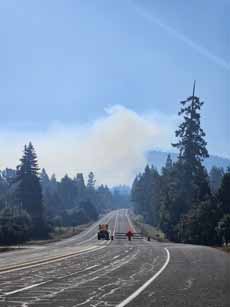 Bike Oregon, fire outside Oakridge